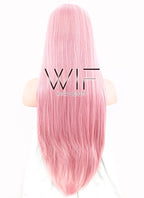 24" Straight Light Pink Lace Front Synthetic Wig LF238B