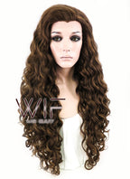 26" Spiral Curly Brown Lace Front Synthetic Wig LF243