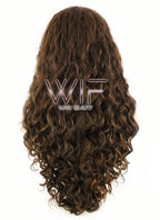 26" Spiral Curly Brown Lace Front Synthetic Wig LF243