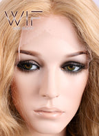 26" Long Curly Golden Blonde Lace Front Synthetic Wig