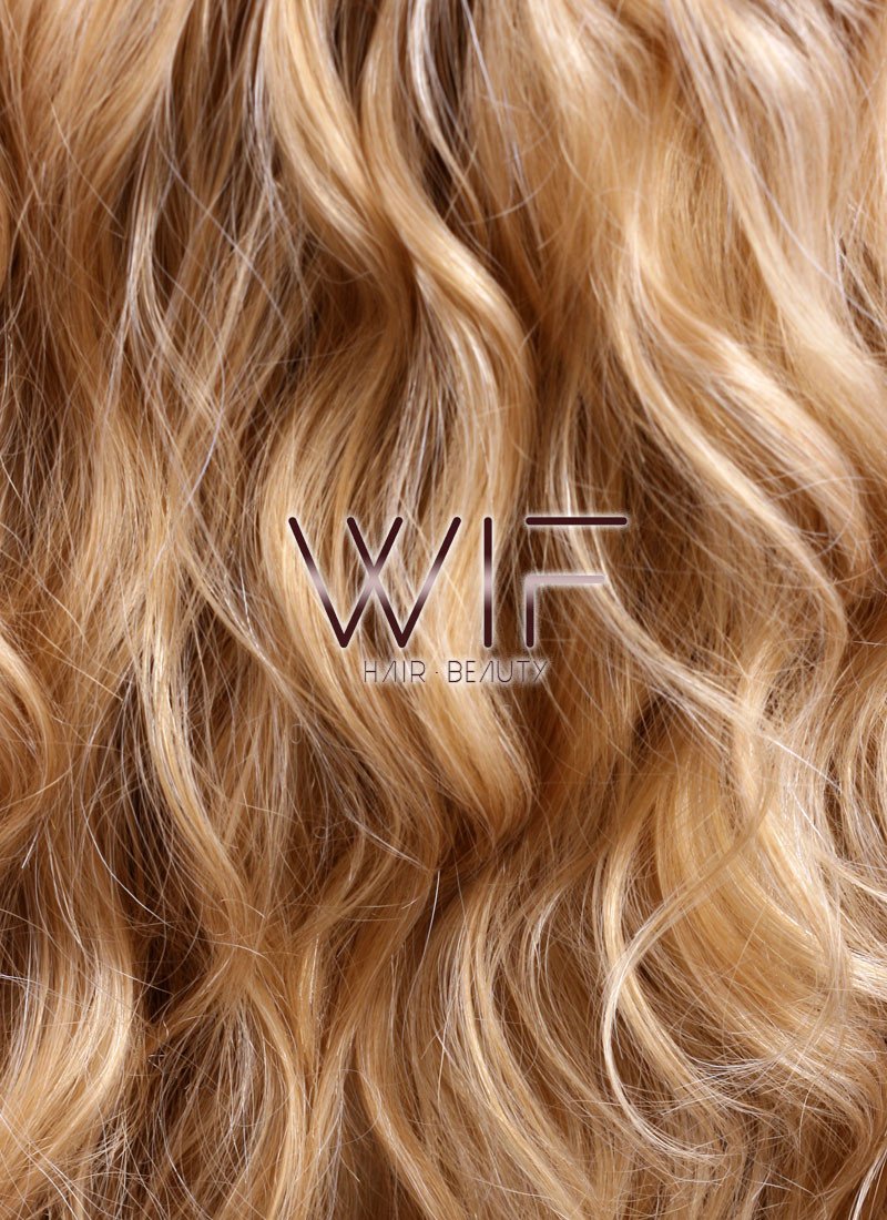 26" Long Curly Golden Blonde Lace Front Synthetic Wig