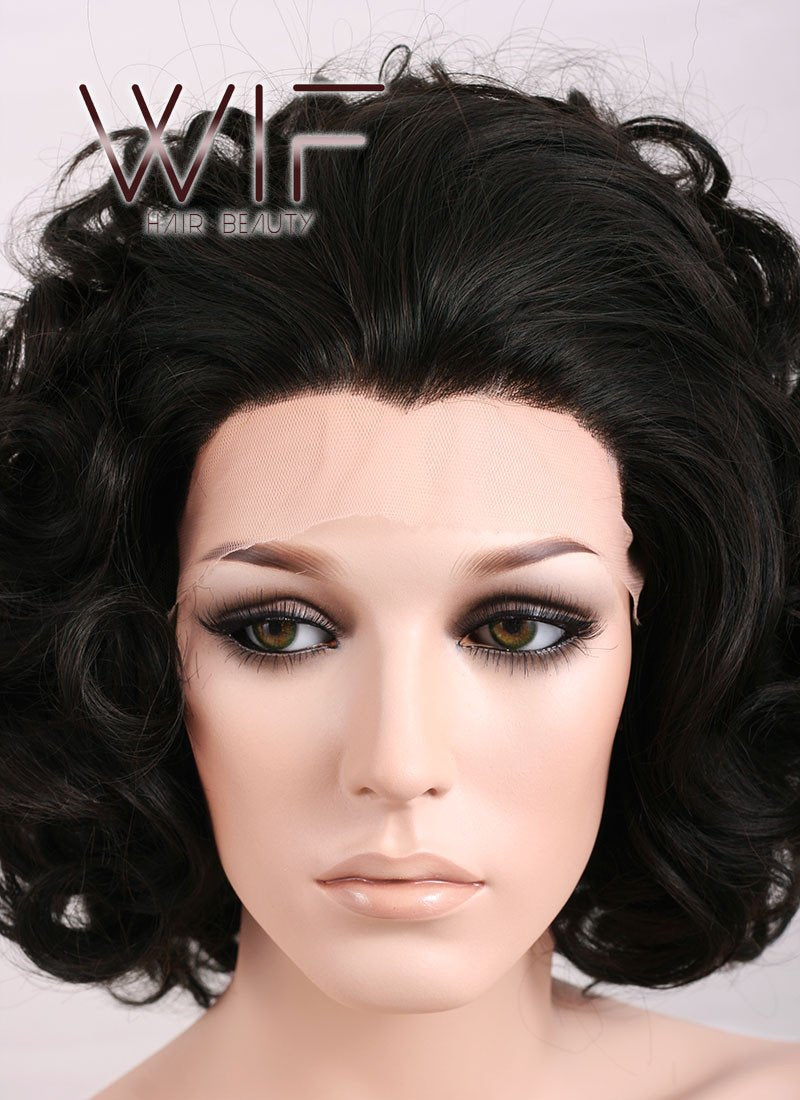 10" Wavy Dark Brown Lace Front Synthetic Wig LF247