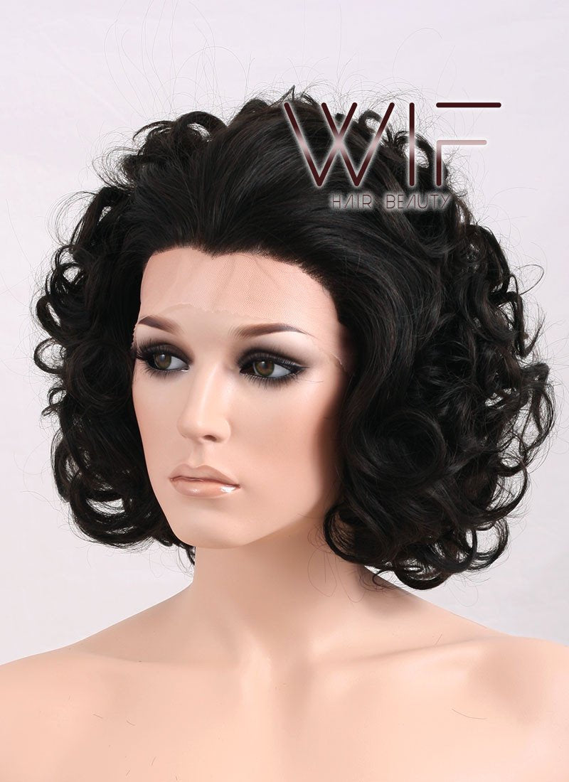 10" Wavy Dark Brown Lace Front Synthetic Wig LF247