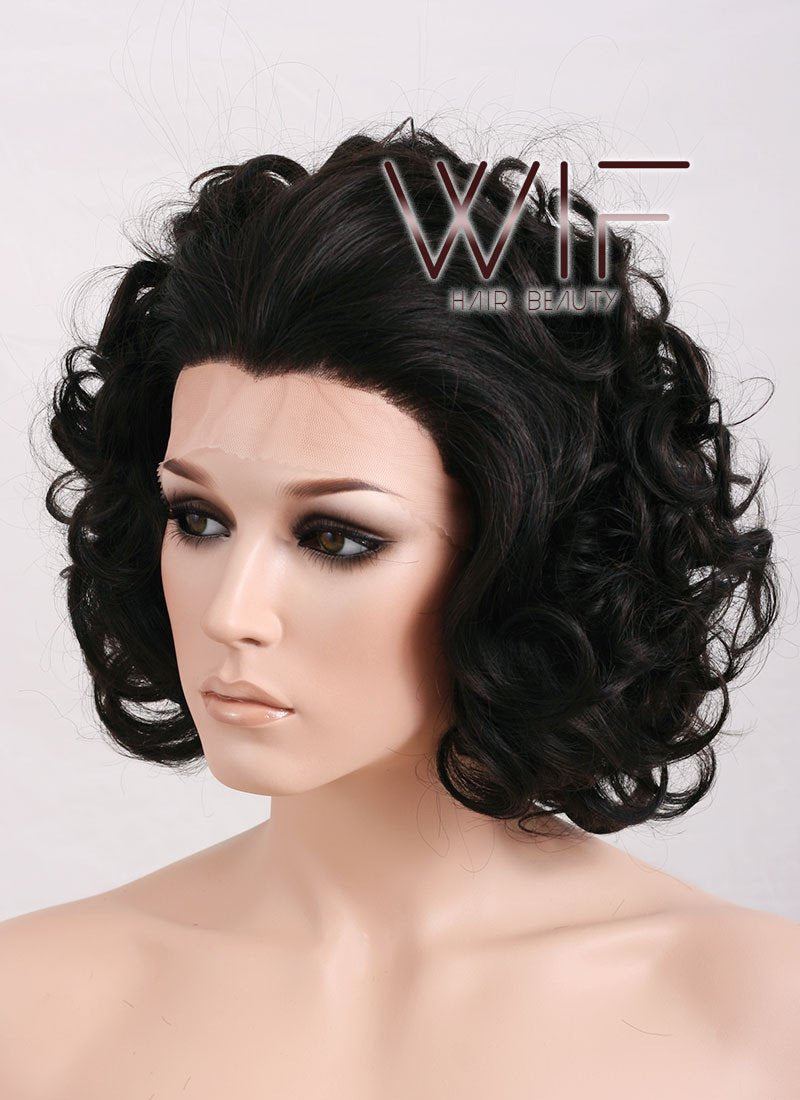 10" Wavy Dark Brown Lace Front Synthetic Wig LF247