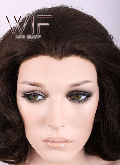 10" Wavy Mixed Dark Brown Lace Front Synthetic Wig LF248