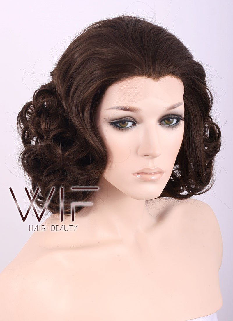 10" Wavy Mixed Dark Brown Lace Front Synthetic Wig LF248
