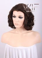 10" Wavy Mixed Dark Brown Lace Front Synthetic Wig LF248