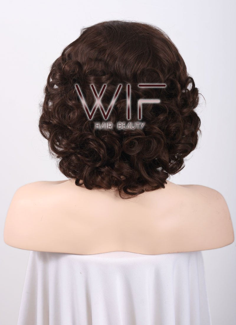10" Wavy Mixed Dark Brown Lace Front Synthetic Wig LF248