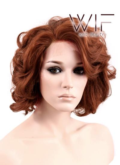 10" Wavy Reddish Brown Lace Front Synthetic Wig LF253