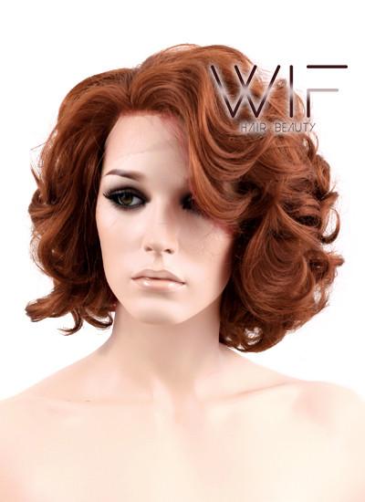10" Wavy Reddish Brown Lace Front Synthetic Wig LF253