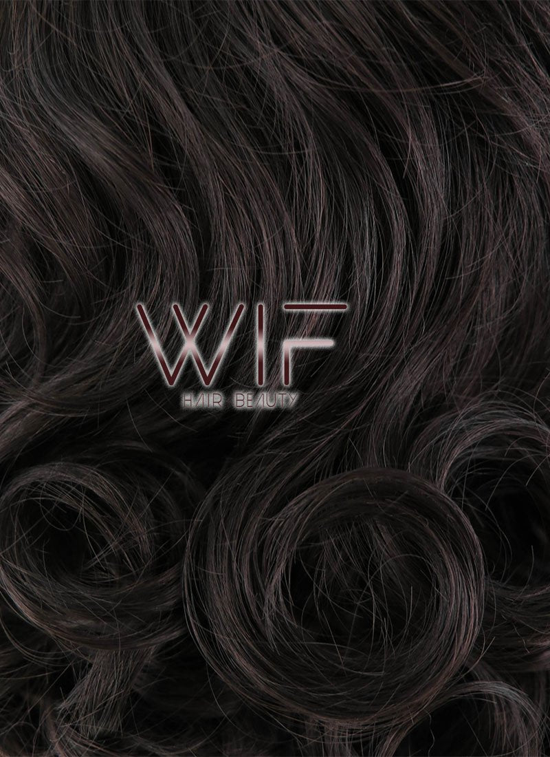 16" Wavy Dark Brown Lace Front Synthetic Wig LF255