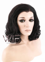 16" Wavy Dark Brown Lace Front Synthetic Wig LF255