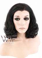16" Wavy Dark Brown Lace Front Synthetic Wig LF255