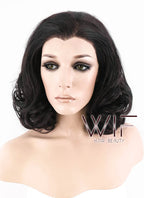 16" Wavy Dark Brown Lace Front Synthetic Wig LF255