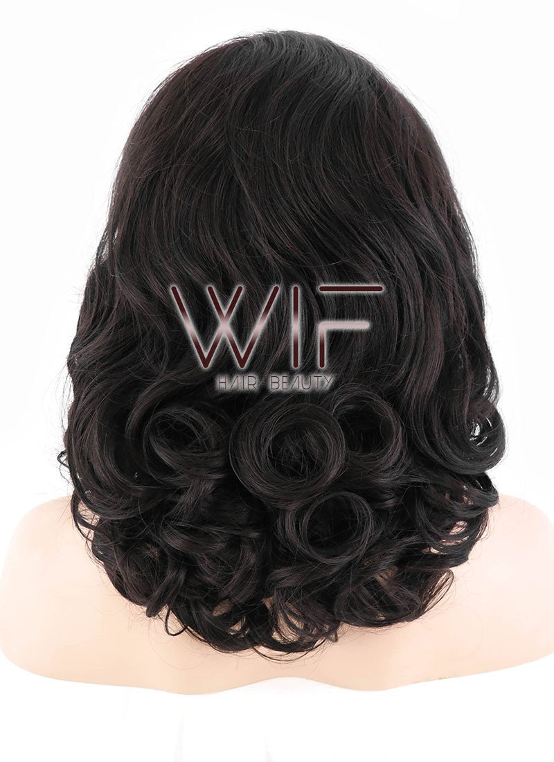 16" Wavy Dark Brown Lace Front Synthetic Wig LF255