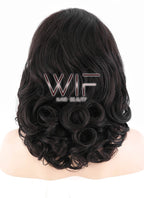 16" Wavy Dark Brown Lace Front Synthetic Wig LF255