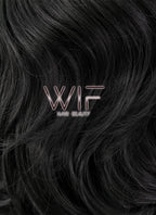16" Wavy Jet Black Lace Front Synthetic Wig LF257