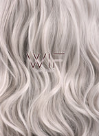 26" Wavy Blondish Grey Lace Front Synthetic Wig LF293
