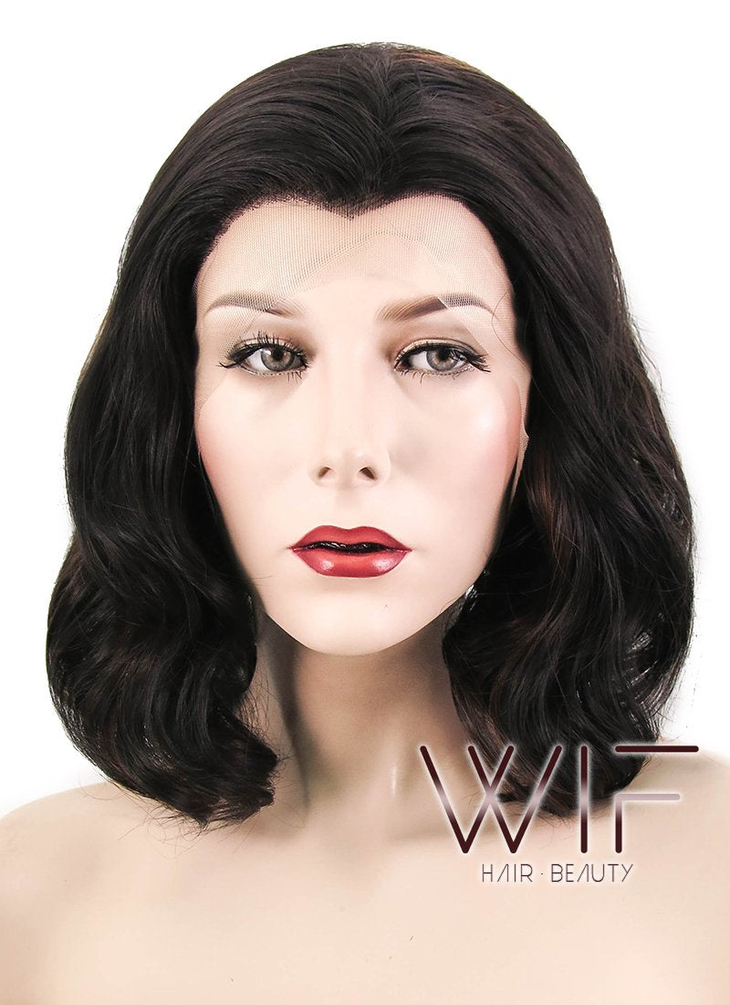 11" Wavy Mixed Brown Lace Front Synthetic Wig LF305