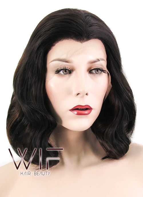 11" Wavy Mixed Brown Lace Front Synthetic Wig LF305