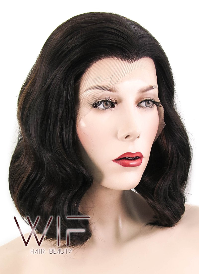 11" Wavy Mixed Brown Lace Front Synthetic Wig LF305
