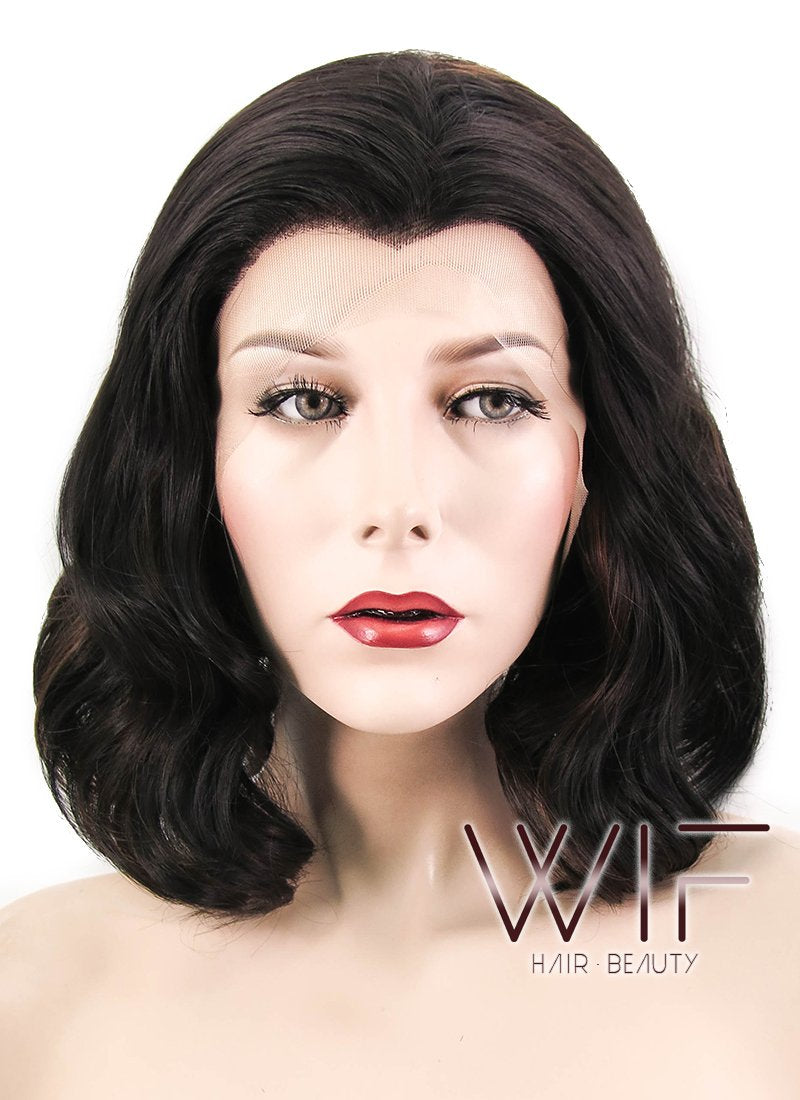 11" Wavy Mixed Brown Lace Front Synthetic Wig LF305