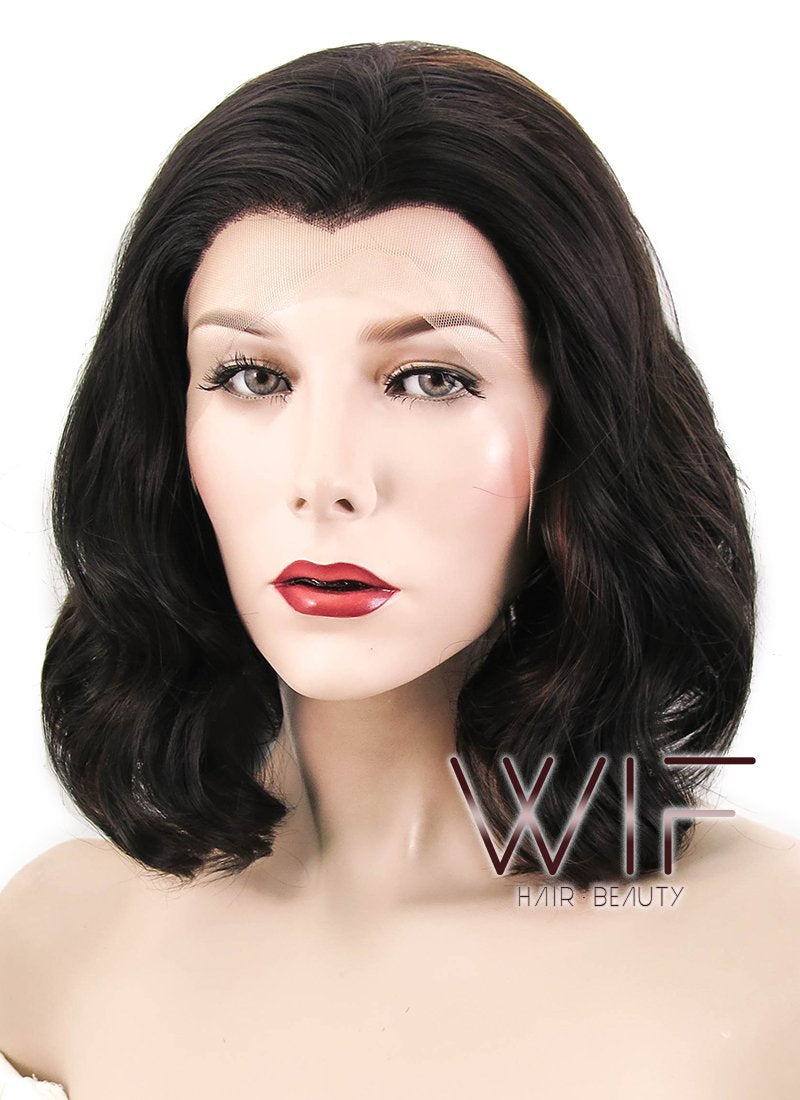 11" Wavy Mixed Brown Lace Front Synthetic Wig LF305