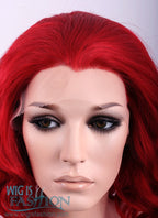11" Medium Wavy Red Lace Front Synthetic Wig Heat Resistant