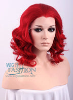 11" Medium Wavy Red Lace Front Synthetic Wig Heat Resistant
