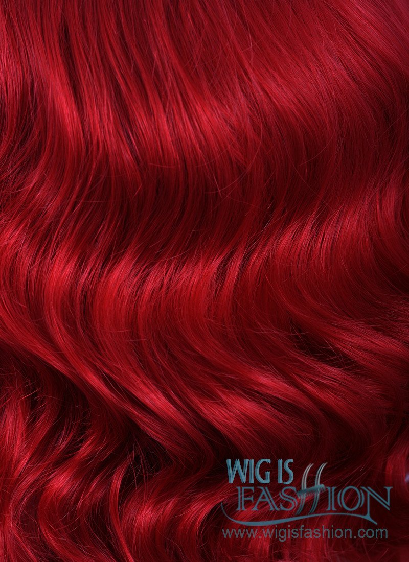 11" Medium Wavy Red Lace Front Synthetic Wig Heat Resistant