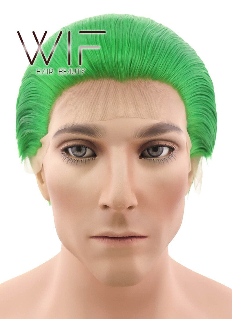 9" Short Straight Green Styled Joker Lace Front Synthetic Hair Wig LF315S