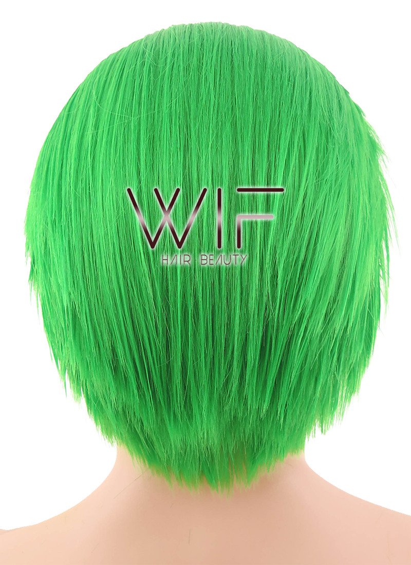 9" Short Straight Green Styled Joker Lace Front Synthetic Hair Wig LF315S