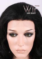 11" Short Wavy Black Lace Front Synthetic Fashion Wig