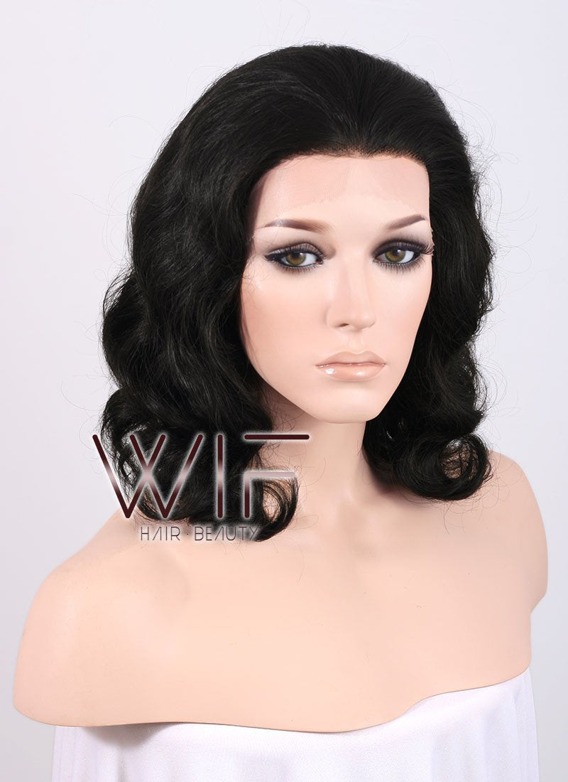 11" Short Wavy Black Lace Front Synthetic Fashion Wig