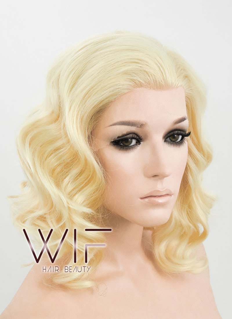 11" Wavy Golden Blonde Lace Front Synthetic Wig LF320