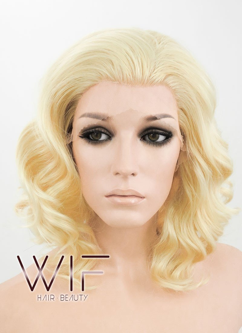 11" Wavy Golden Blonde Lace Front Synthetic Wig LF320
