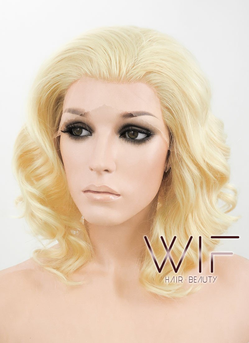 11" Wavy Golden Blonde Lace Front Synthetic Wig LF320