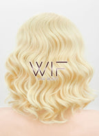 11" Wavy Golden Blonde Lace Front Synthetic Wig LF320