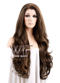 26" Wavy Mixed Brown Lace Front Synthetic Wig LF321