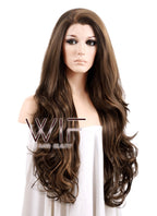 26" Wavy Mixed Brown Lace Front Synthetic Wig LF321