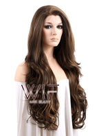 26" Wavy Mixed Brown Lace Front Synthetic Wig LF321
