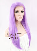 24" Straight Light Purple Lace Front Synthetic Wig LF322