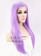 24" Straight Light Purple Lace Front Synthetic Wig LF322