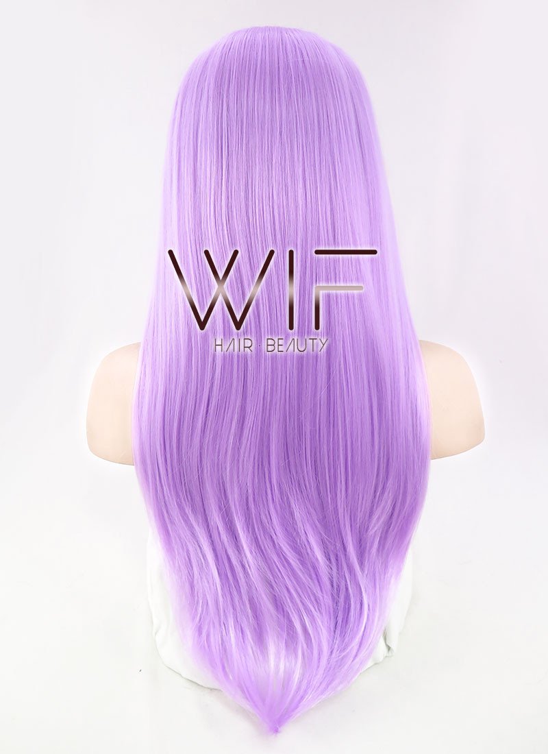 24" Straight Light Purple Lace Front Synthetic Wig LF322