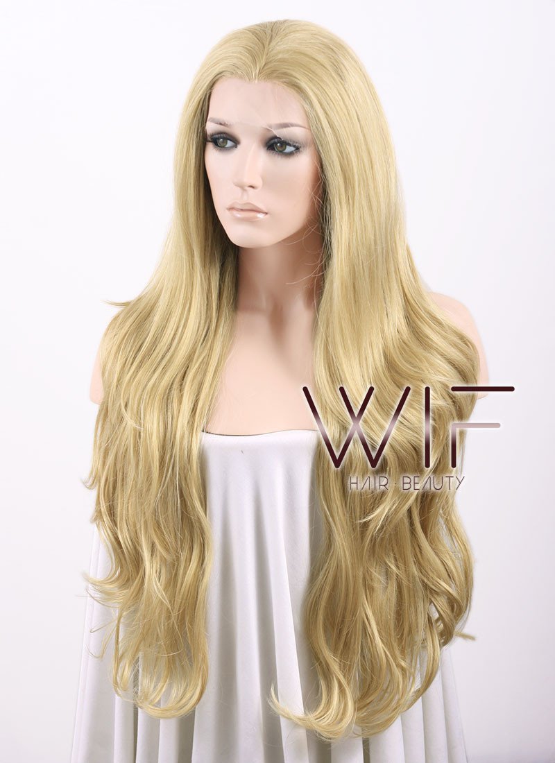26" Wavy Blonde Lace Front Synthetic Wig LF323