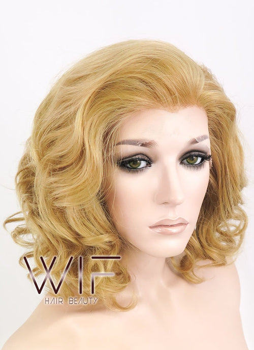 11" Short Curly Light Brown Lace Front Synthetic Hair Wig LF326