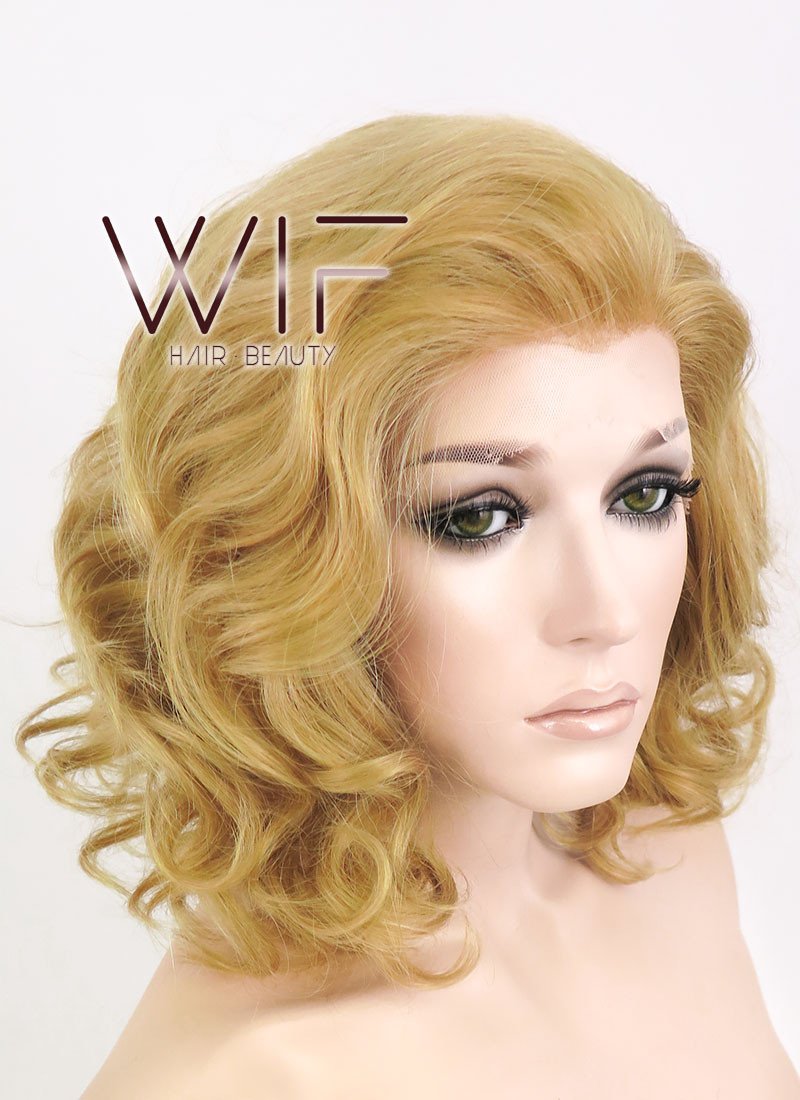 11" Short Curly Light Brown Lace Front Synthetic Hair Wig LF326