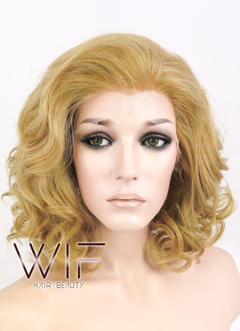 11" Short Curly Light Brown Lace Front Synthetic Hair Wig LF326