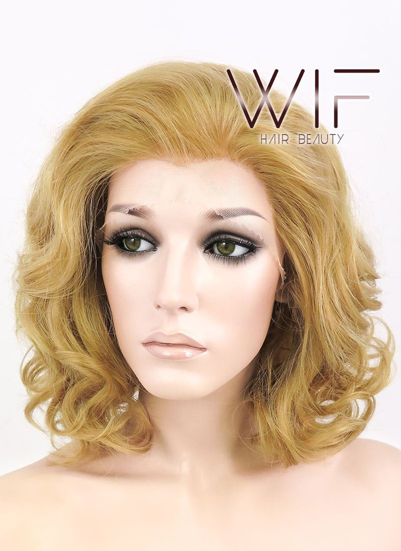 11" Short Curly Light Brown Lace Front Synthetic Hair Wig LF326