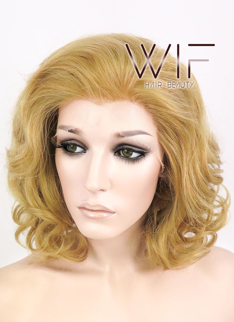 11" Short Curly Light Brown Lace Front Synthetic Hair Wig LF326